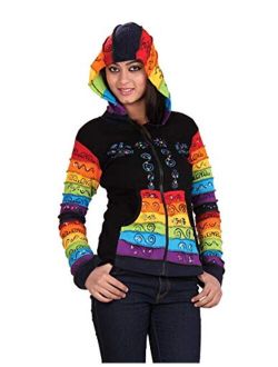 THE COLLECTION ROYAL Patchwork Colorful Hooded Cotton Nepal Jacket