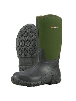 Men's Mid Rain Boots Waterproof Rubber Boots for Men Muck Mud Boots Outdoor