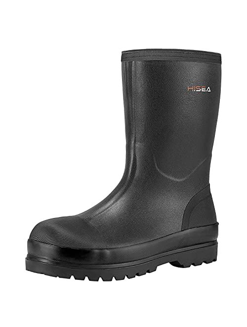 HISEA Rain Boots for Men Rubber Boots Muck Mud Boots Hunting Shoes Outdoor