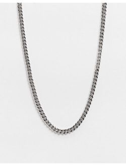 short slim 4mm neckchain in silver tone