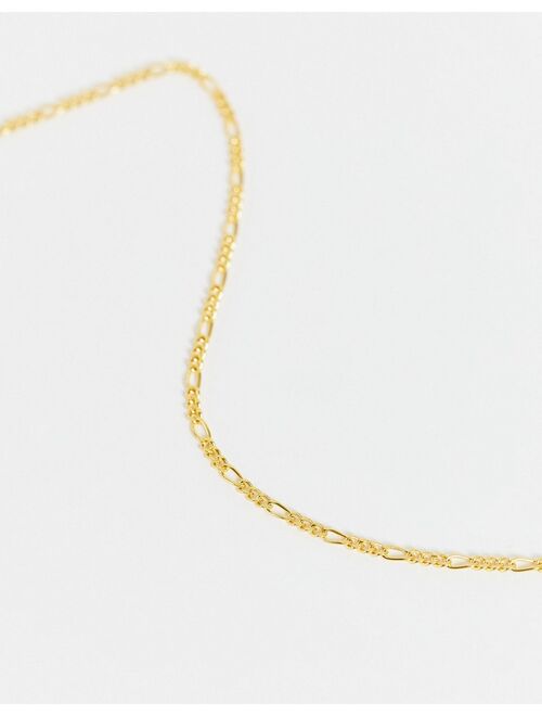 ASOS DESIGN sterling silver vintage figaro neckchain in 14k gold plate