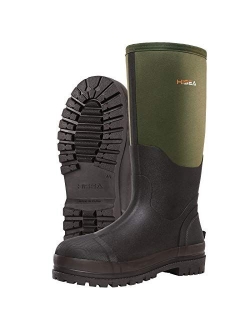 Men's Work Boots Neoprene Rubber Rain Boots Muck Mud Boots Insulated Outsole
