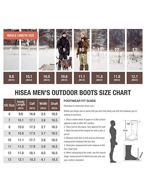 Hisea Apollo Pro 400G Insulated Men's Hunting Boots Waterproof Rubber Muck Mud Boots
