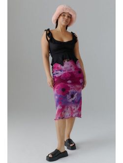 UO Bloom Mesh Midi Skirt