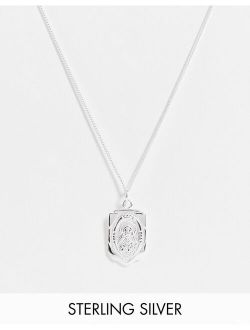 sterling silver skinny neckchain with religious pendant in silver