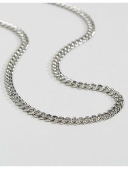 midweight curb chain in silver tone