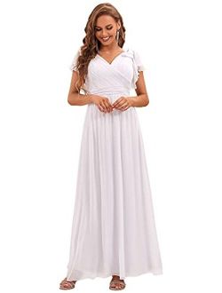 Women's A-Line Wedding Bridesmaid Dress Long Formal Dress 7709