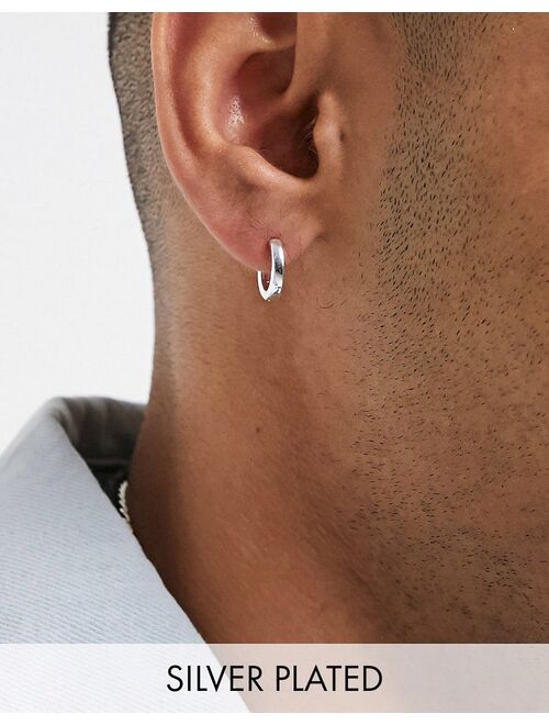 ASOS DESIGN 9mm hoop earrings in silver plate