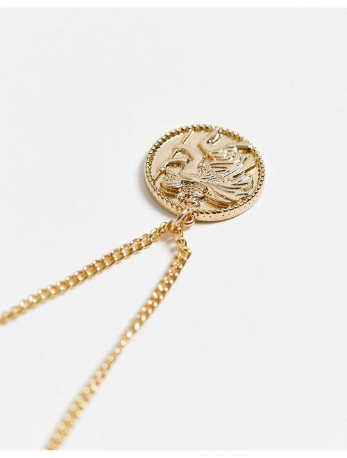 ASOS DESIGN 2 pack layered neckchain with St Christopher pendant in gold tone