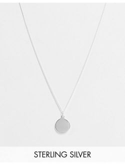 sterling silver neckchain with minimal disc pendant in silver