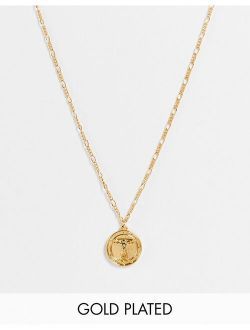 neckchain with vitruvian pendant in 14k gold plate