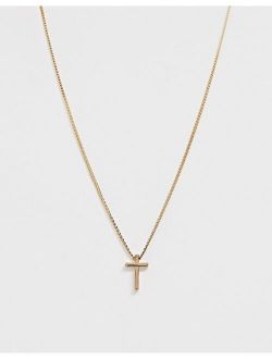 neckchain with tiny cross in gold tone