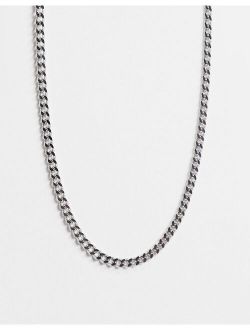 stainless steel short slim 4mm neckchain in silver tone
