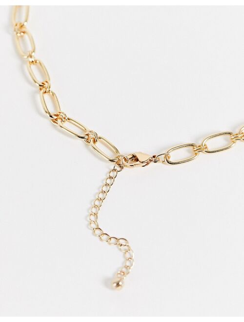 ASOS DESIGN neckchain with 90s charms in gold tone