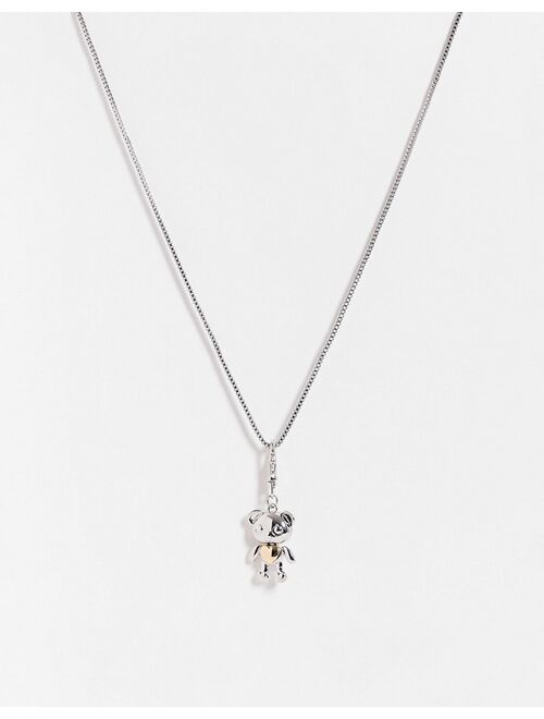 ASOS DESIGN neckchain with 90s metal teddy bear pendant