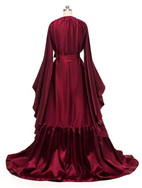 yinyyinhs Long Bridal Robes Shiny Silk Satin Bridesmaid Wedding Bachelorette Party Nightgown Bathrobe