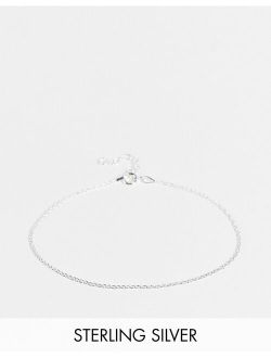 sterling silver rope chain bracelet in silver
