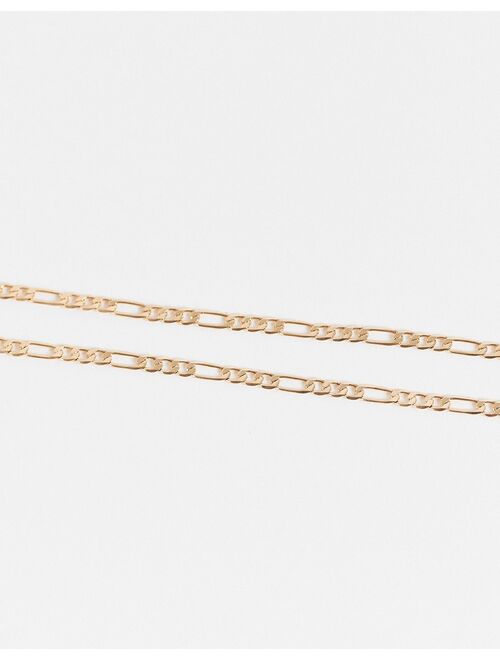 ASOS DESIGN neckchain with rhinestone dogtag pendant in gold tone