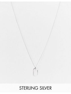 sterling silver neckchain with mini dogtag pendant