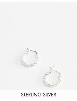 sterling silver 10mm twisted hoop earrings in silver