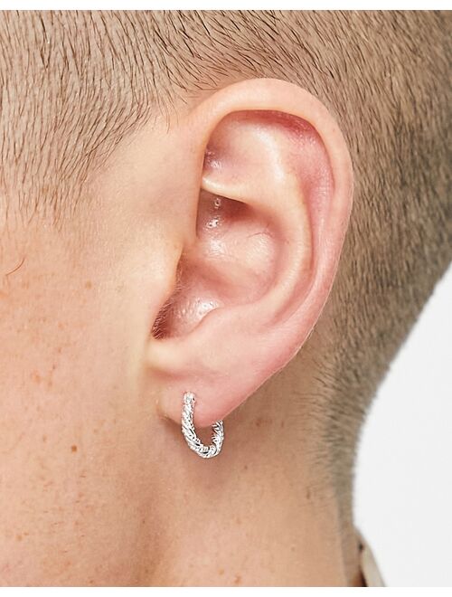 ASOS DESIGN sterling silver 10mm twisted hoop earrings in silver