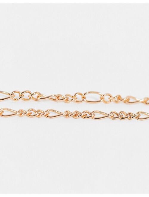 ASOS DESIGN figaro neckchain with 100 pendant in gold tone