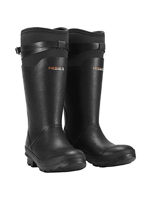 HISEA Rain Boots for Women Waterproof Rubber Riding Boots Insulated Muck Mud Boots Wellies for Working Gardening Fishing Hiking Outdoor