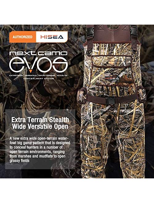 HISEA Chest Waders Neoprene Duck Hunting Waders for Men with 600G Insulated Boot Waterproof Camo Bootfoot Fishing Waders