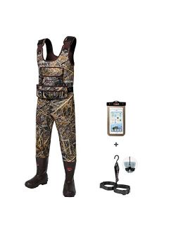 Hunting Waders Camo Neoprene Chest Waders for Men and Women with 1600G Insulated Rubber Boots Durable & Warm