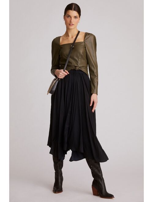 Anthropologie Sleek A-Line Midi Skirt
