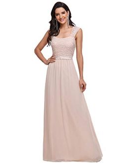 Women's A-Line Floral Lace Bridesmaid Dress Prom Party Dress 7704