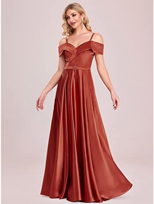 Ever-Pretty Women's Long A-Line Off-Shoulder Spaghetti Straps Evening Party Dress 50156