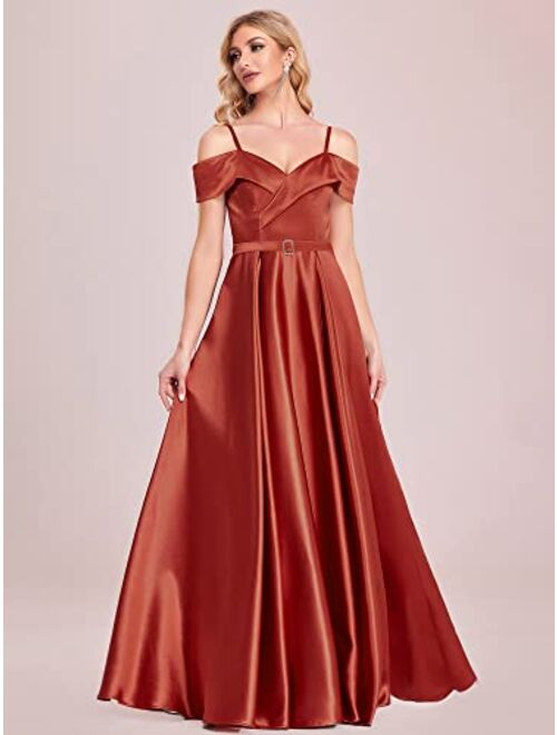 Ever-Pretty Women's Long A-Line Off-Shoulder Spaghetti Straps Evening Party Dress 50156