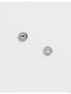 logo stud earrings in silver