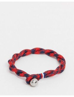 woven bracelet in red & navy