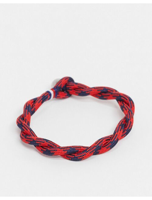 Tommy Hilfiger woven bracelet in red & navy