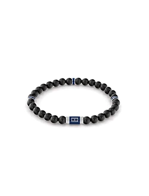 Tommy Hilfiger Men's Jewelry Wood Beaded Bracelet Color: Black (Model: 2790323)