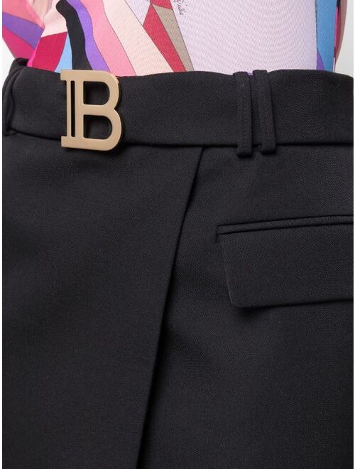 Balmain B-logo wrap skirt