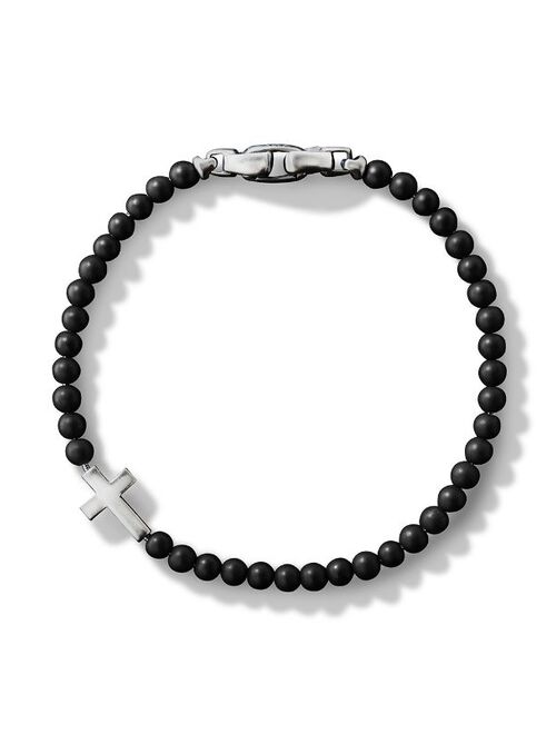 David Yurman Spiritual Beads onxy cross bracelet