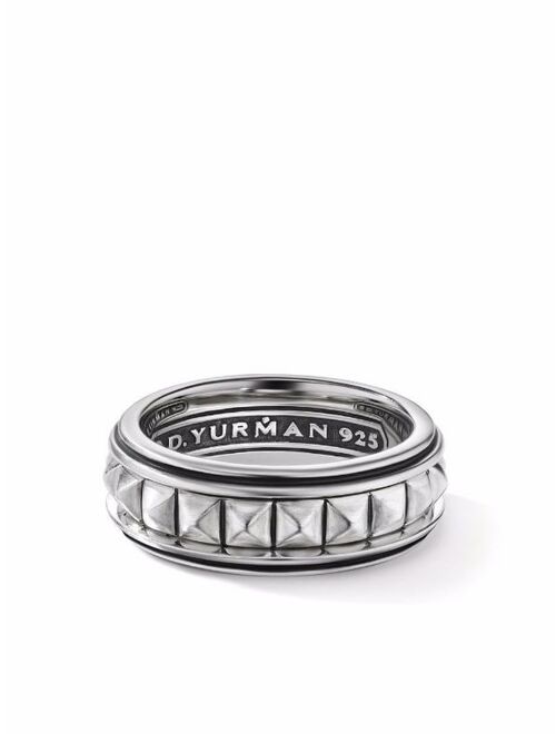David Yurman sterling silver 8mm Pyramid stud ring