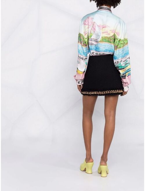 Versace chain-link tweed miniskirt