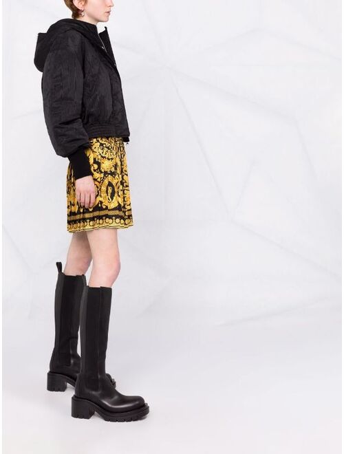 Versace baroque-print pleated skirt