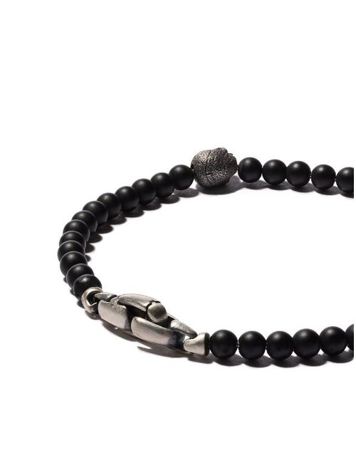 David Yurman Spiritual Beads black onyx and silver skull bracelet
