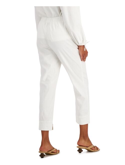Alfani Cropped Linen Jogger Pants, Created for Macy's