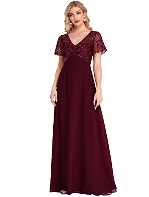 Ever-Pretty Women's A-Line Sweetheart Illusion Embroidered Maxi Party Evening Dress 7706