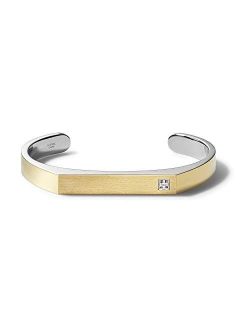 Men's Classic Stainless Steel Diamond Cuff Bracelet