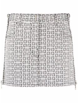 monogram-pattern miniskirt