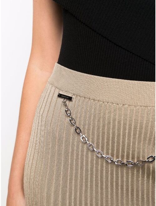 Givenchy ribbed chain-trim pencil skirt