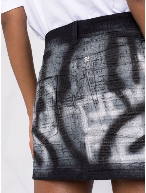 Givenchy x Chito printed denim skirt
