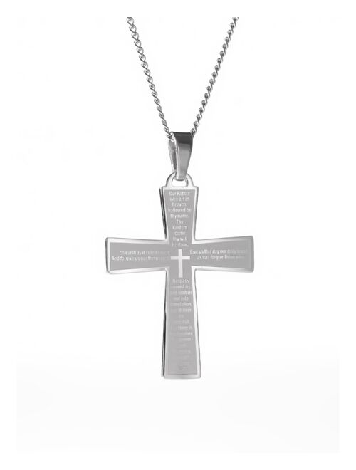 Eves's jewelry Eve's Jewelry Men's Lords Prayer Cross Pendant Necklace